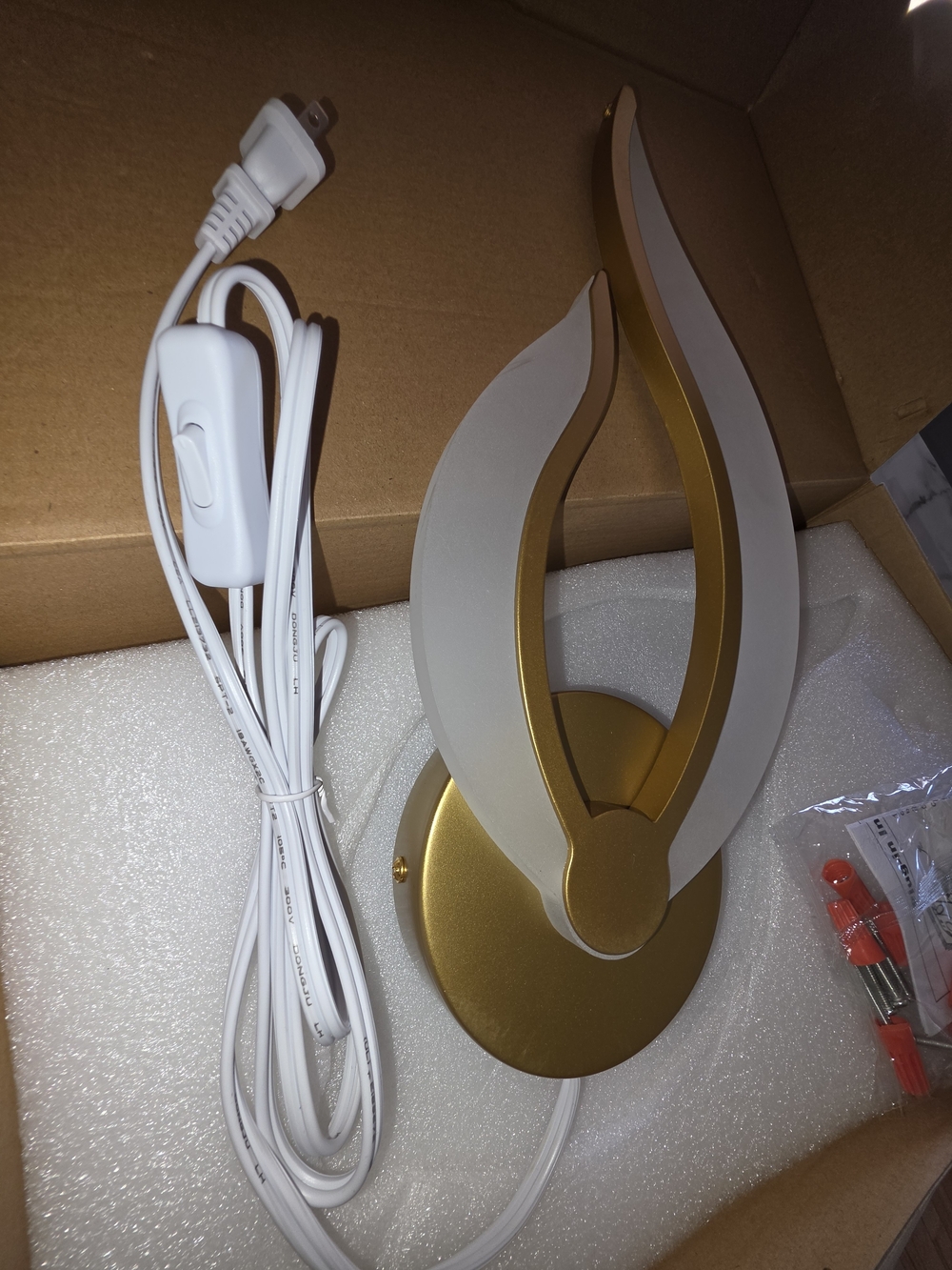 Gold and White Decorative Wall SCONCES Accent Lights (2)